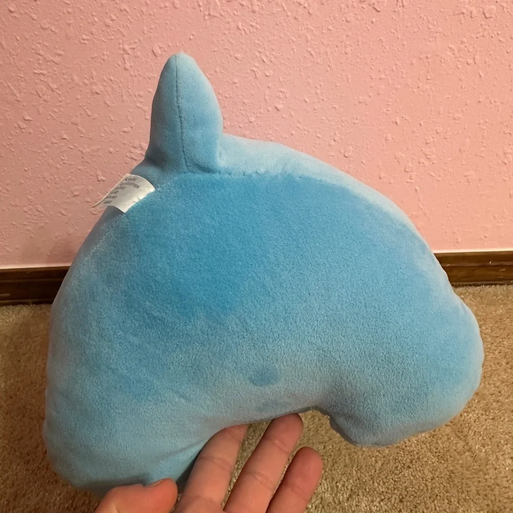 GREENBRIER Blue Dinosaur 12” Plush Sewn Eyes Squishy Pillow Decor Stuffed Toy